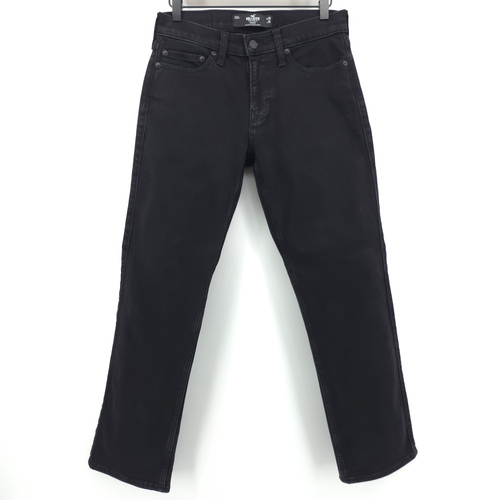 Hollister Mens Jeans Straight Advanced Stretch 28x30 Black Casual Streetwear
